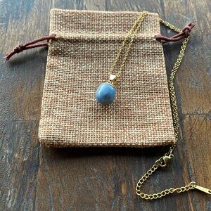 Blue Aventurine Pendant Gold Plated Crystal Necklace Aventurine Necklace
